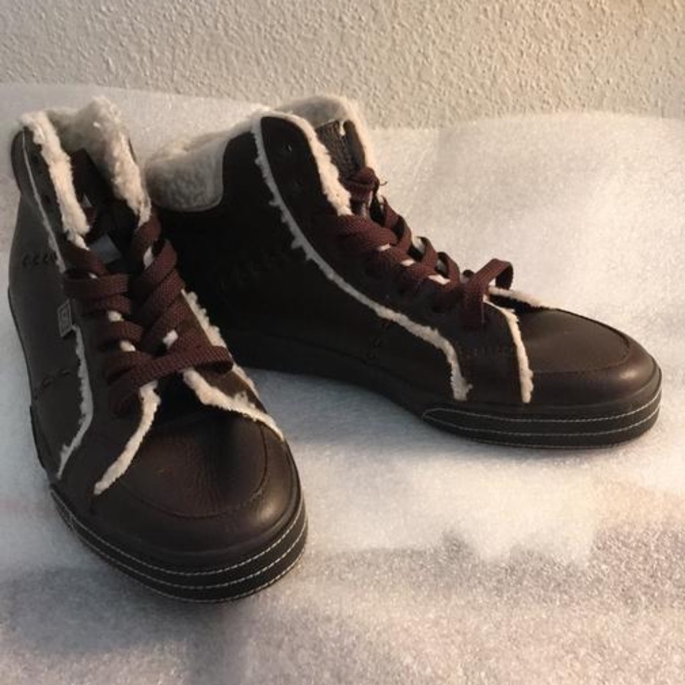 Phat Farm Lined Brown Leather Lace Up Boots Sz 9
